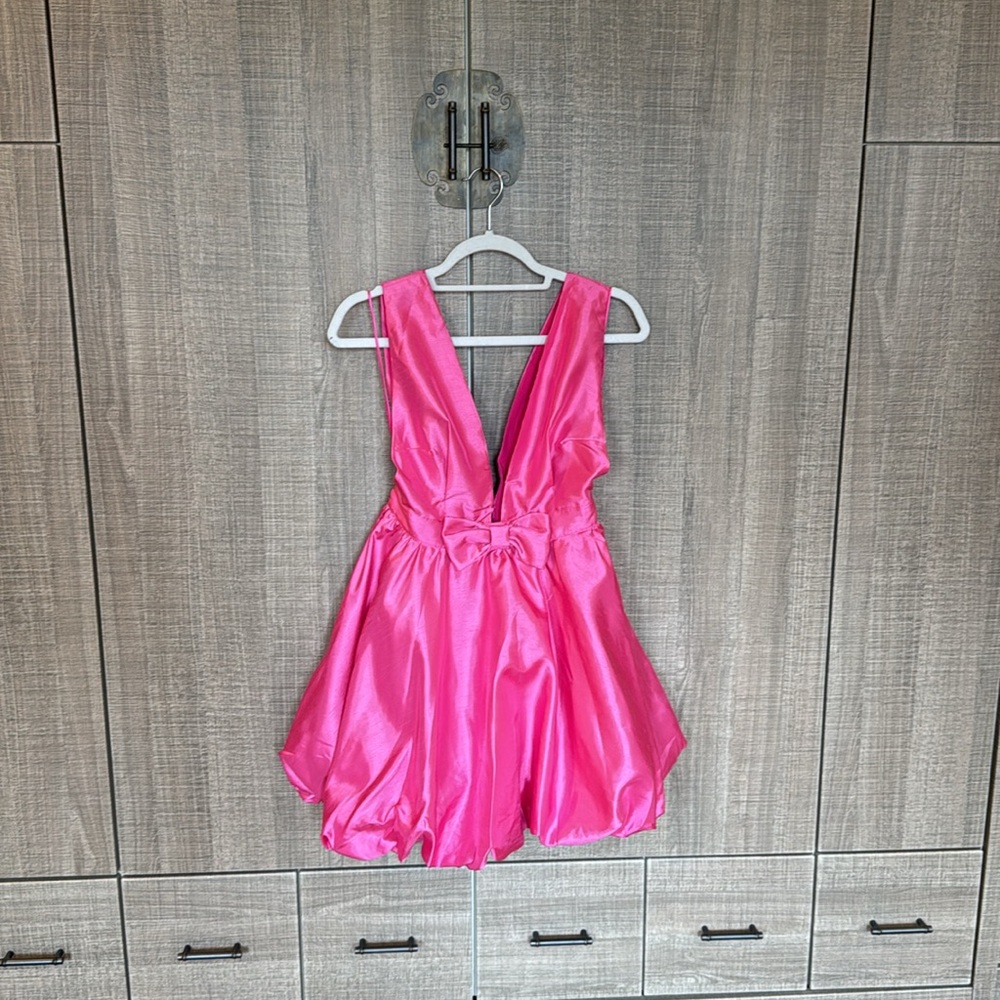 Mable Wrenley Bow Detail Bubble Hem Mini Dress
